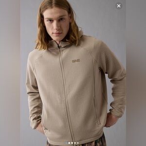 Men's Beige Zip-Up Jacket